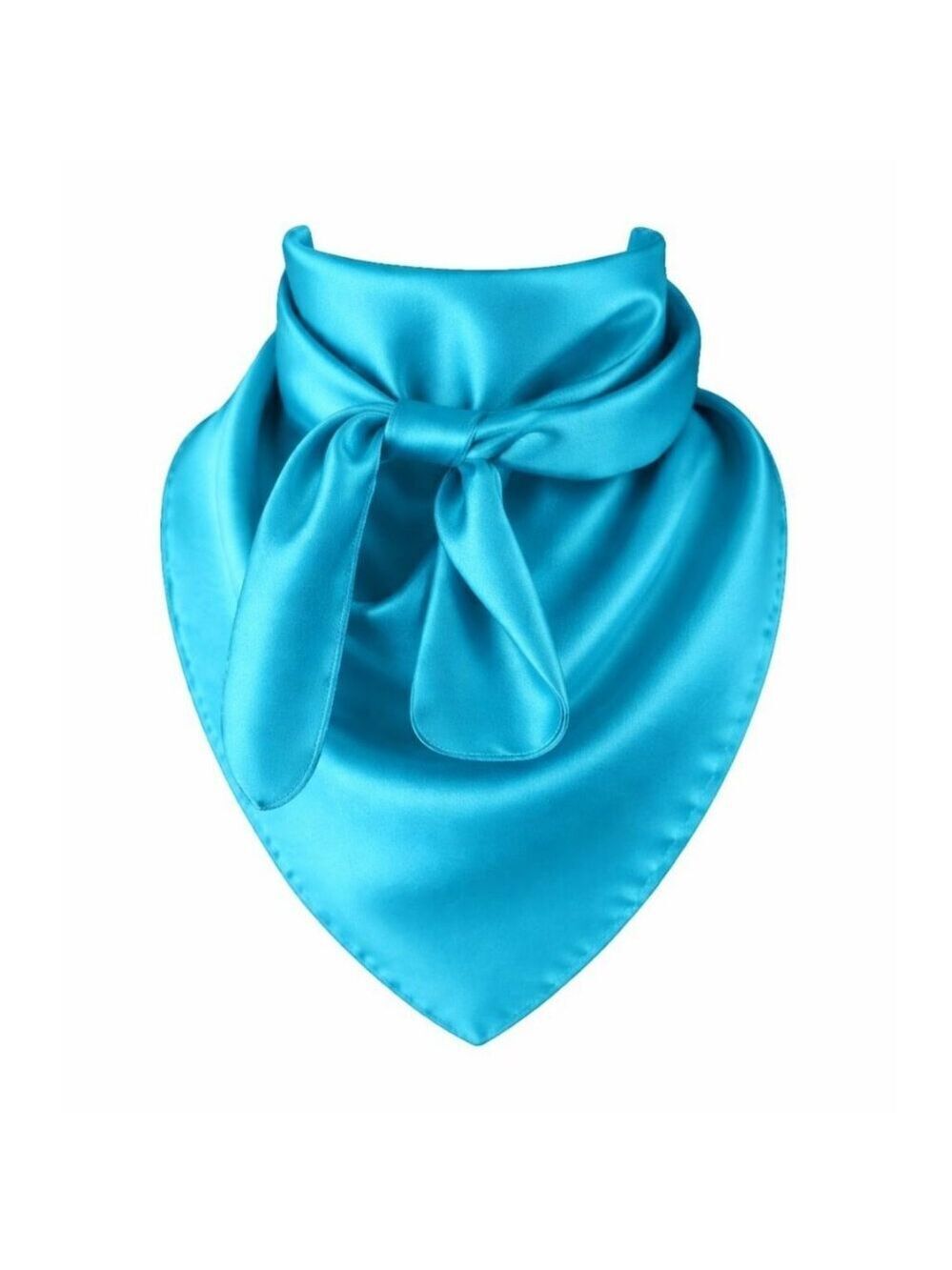 Turquoise Blue Wild Rag Scarf 35x35 Satin Western Cowgirl Cowboy Bandana